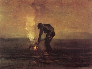 Винсент Ван Гог ранние работы.  Крестьянин сжигающий сорняки 1883г ван-гог.рф